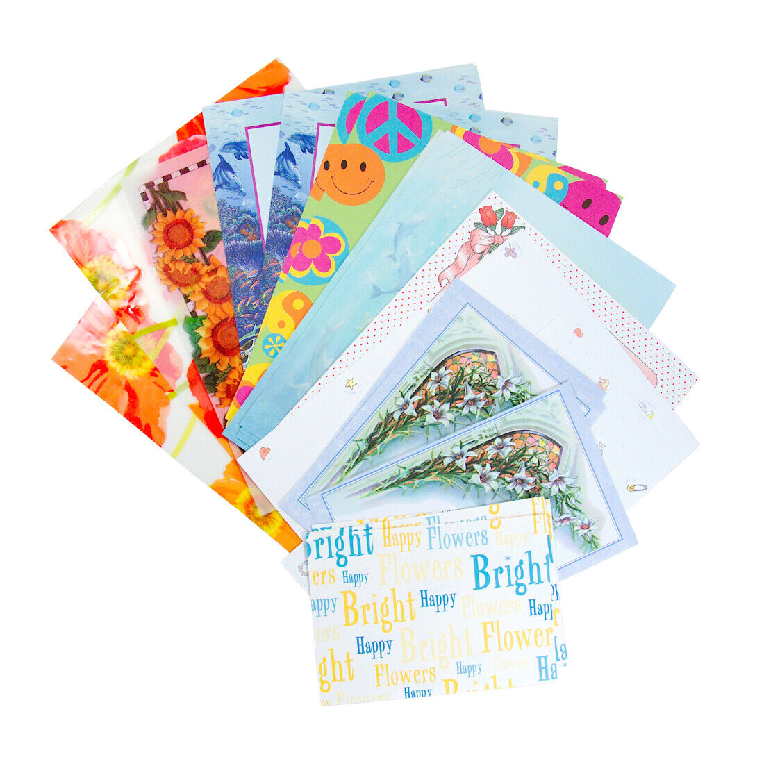 5oz Mixed Lot Decorative Scrapbooking Stationary Letter Paper Pages (30 Sheets)