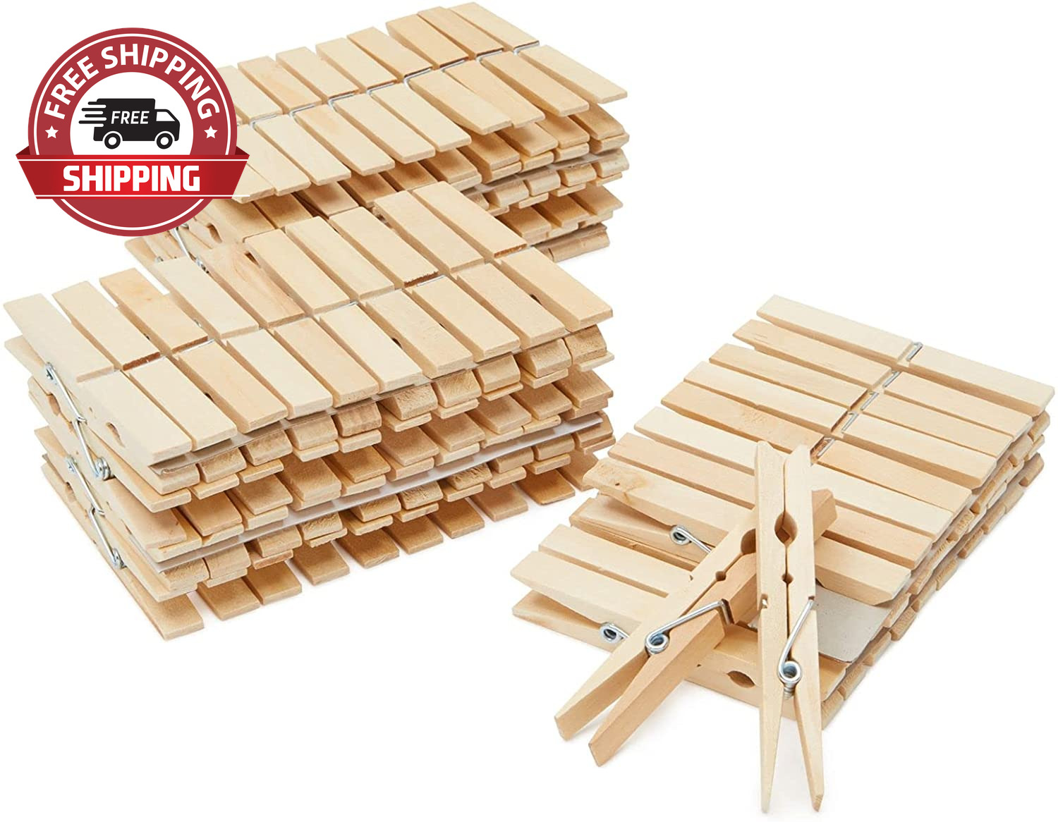 100 Pack Wooden Clothespins, 4 Inch Heavy Duty Clothes Pins For Hanging, Outdoor