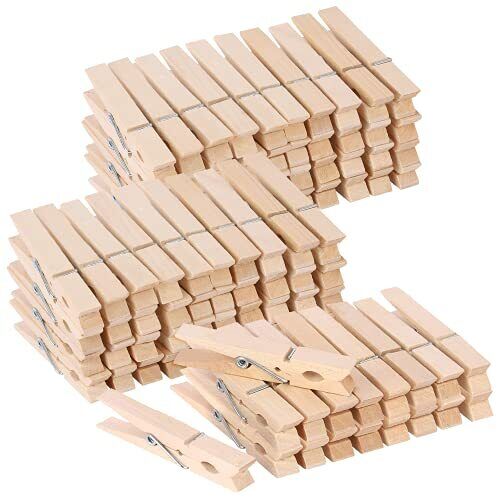 100pcs Clothes Pins Wooden Clothespins 3inch Heavy Duty Wood Clips For Hanging C