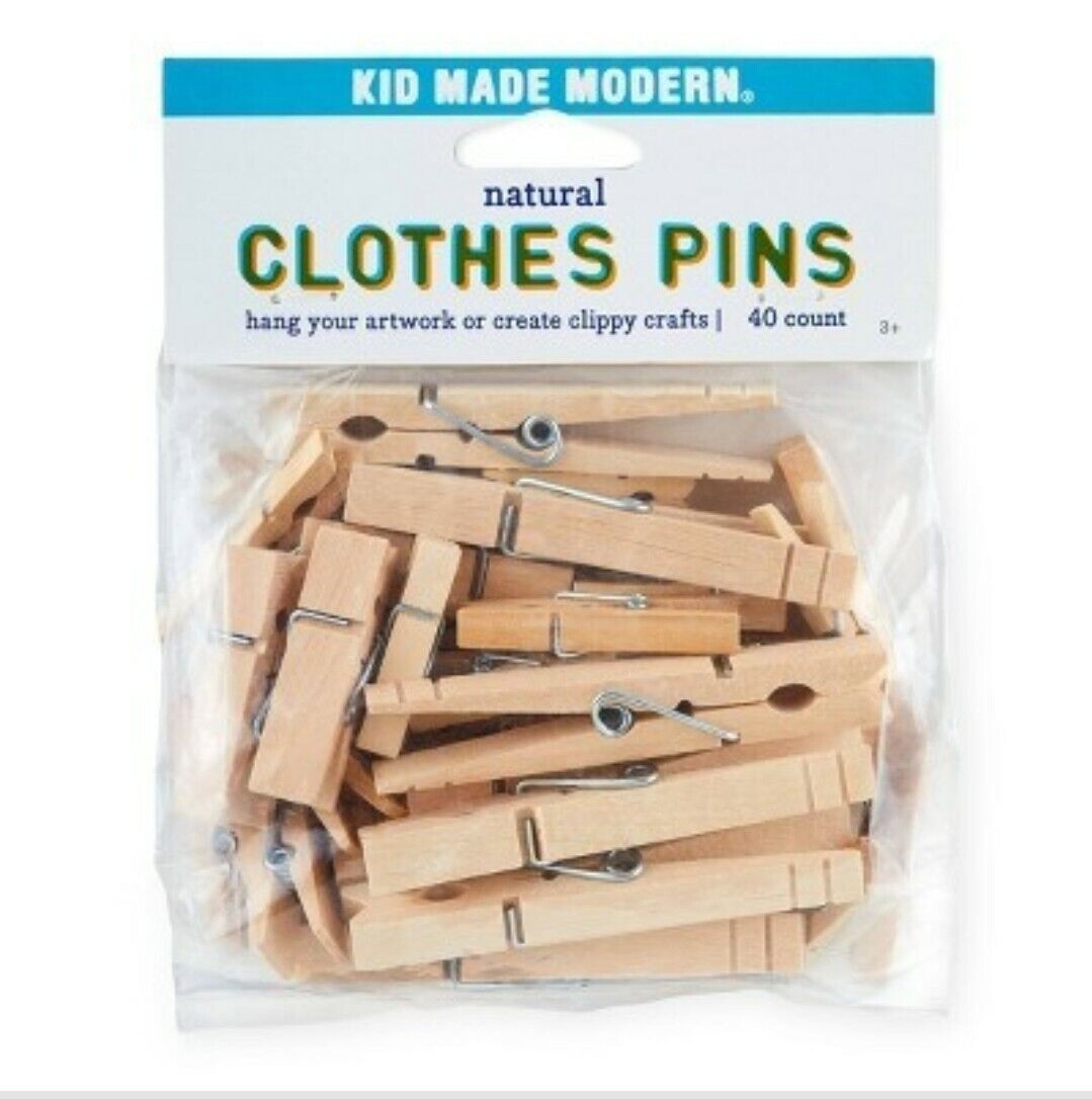 Clothes Pins 40ct Variety Sizes, Hang Your Art Or Create Clippy Crafts