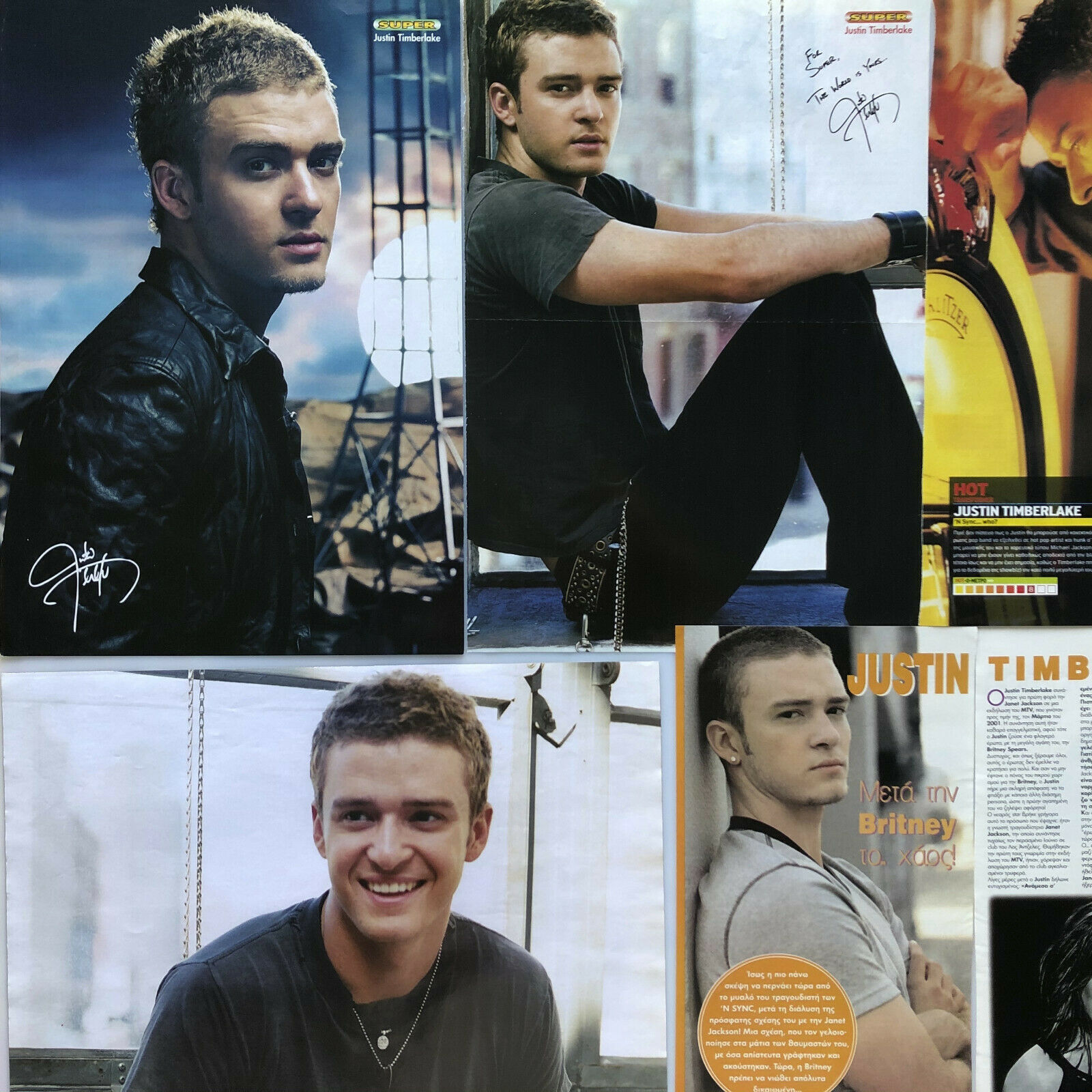 Justin Timberlake Magazine Clippings And Posters, Huge European Lot, Early 2000s