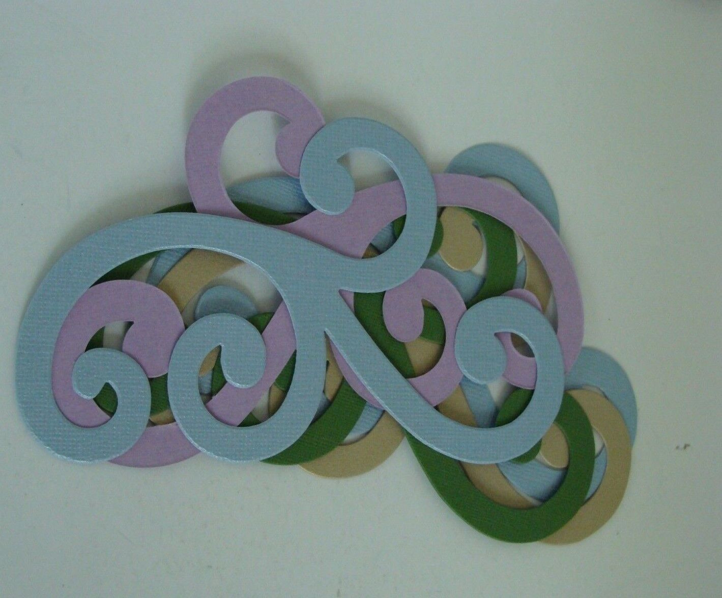 Scrapbooking Supplies Lot Of 5 Craft Paper Pre-cut Swirl Shapes Mixed Colors