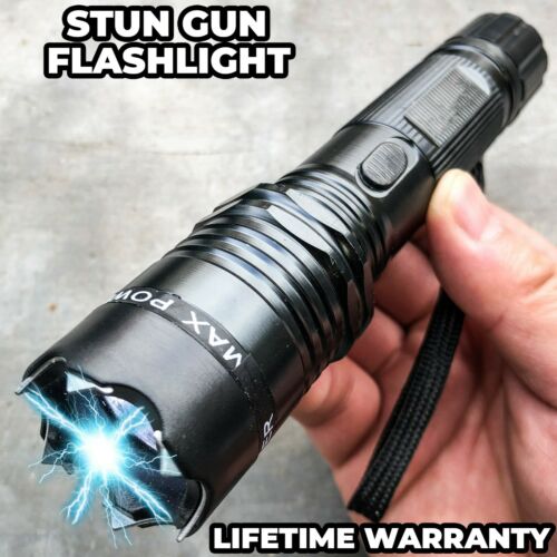 Tactical Military 599mv  Stun Gun Rechargeable Led Flashlight Self Defense Tool