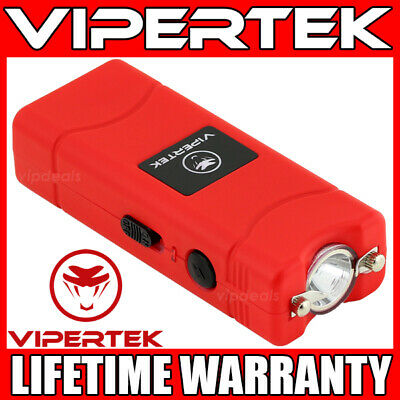 Vipertek Stun Gun Micro Mini Red Vts-881 390 Bv Rechargeable Led Flashlight