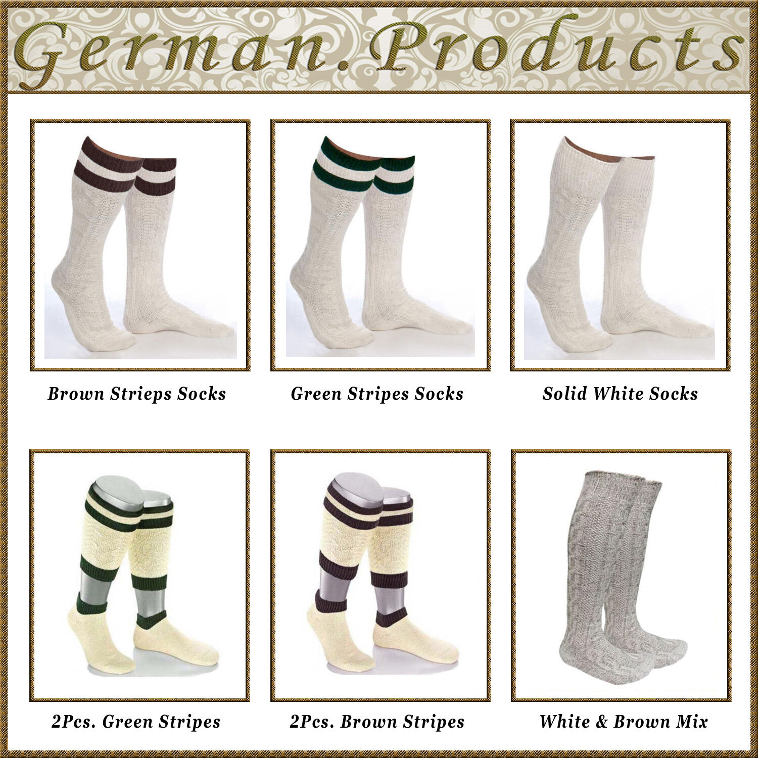 German Bavarian Trachten Lederhosen Socks Pairs,sizes - 41,42,43,44,45,46,47,48