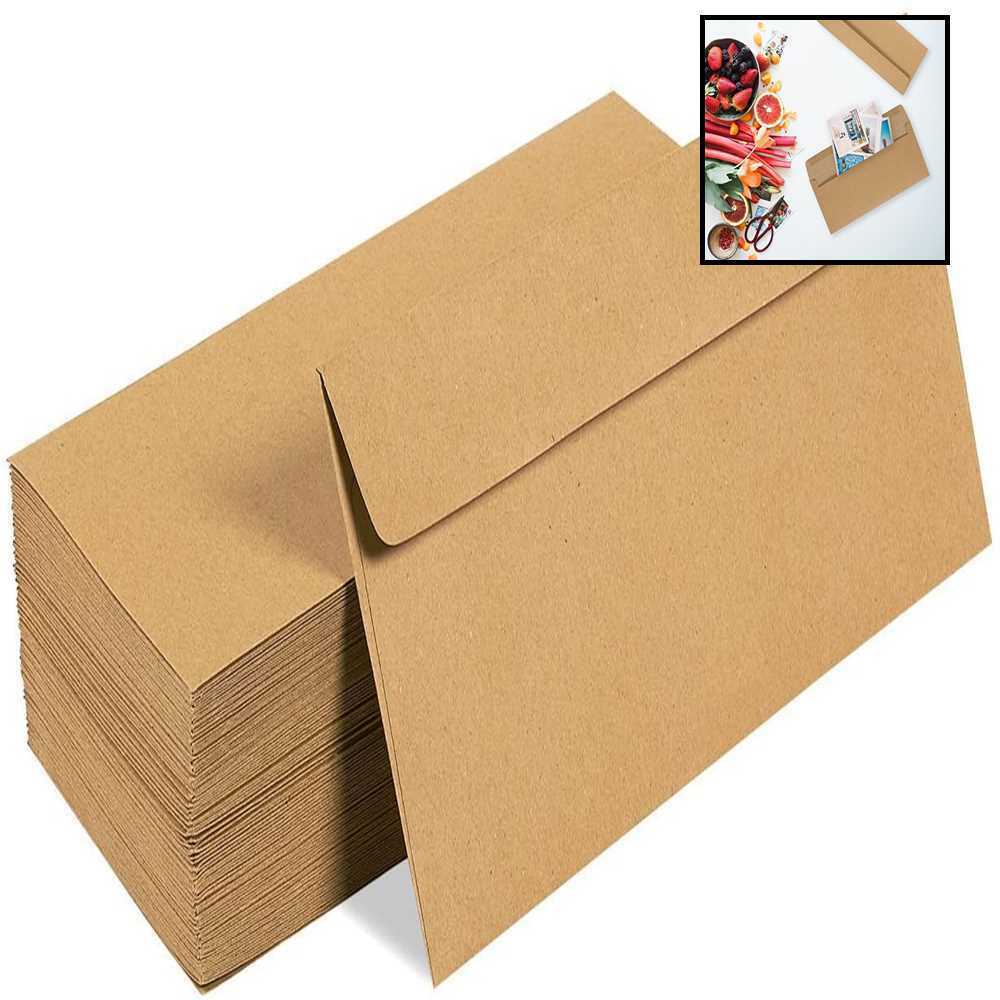 Juvale 100 Pack #10 Kraft Business Envelopes Value Square Flap 4 1/8 X 9 1/2