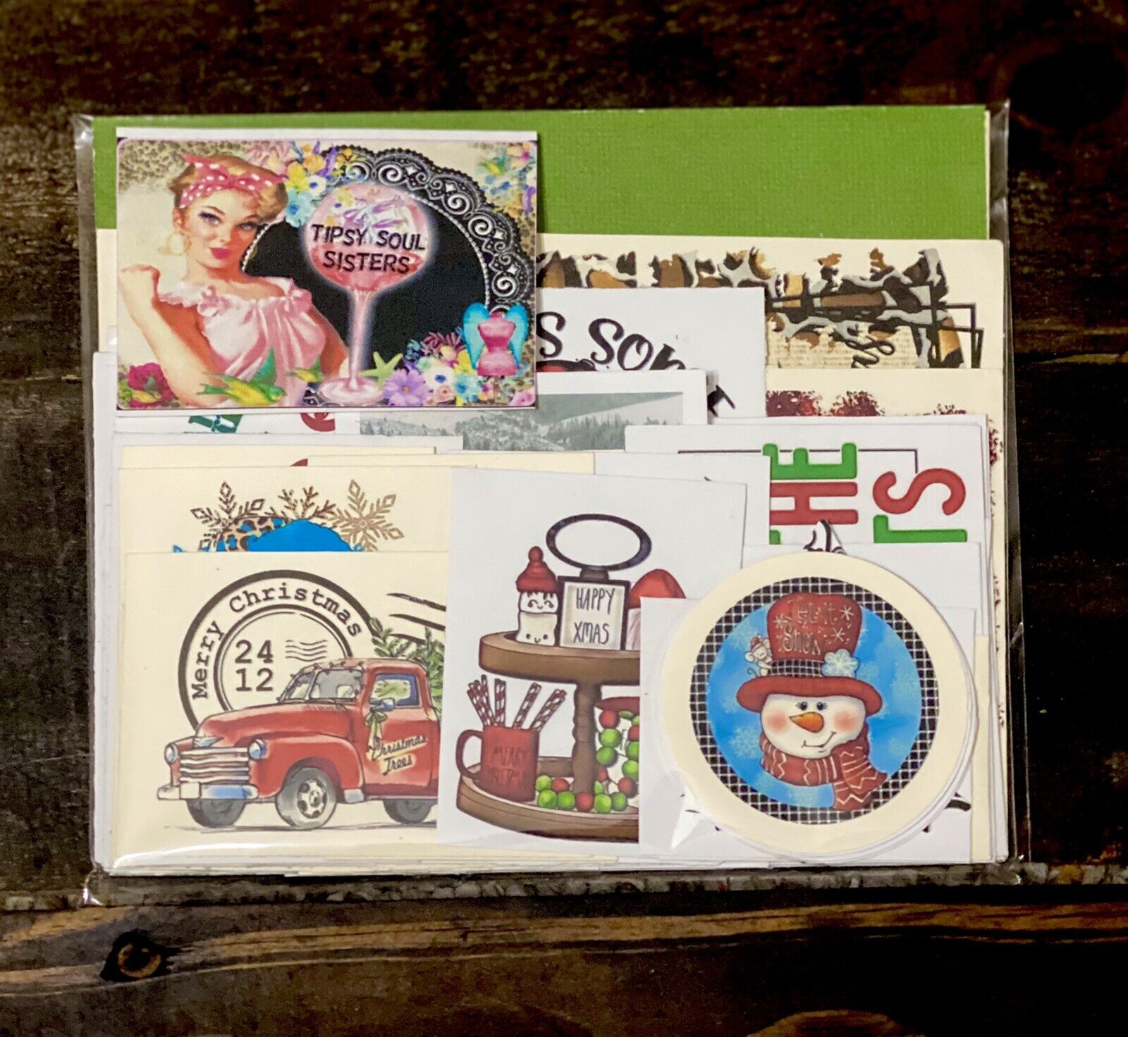 Christmas Bag 1 Collection Of 60 Junk Journal Inspiring & Sassy Saying Or Images