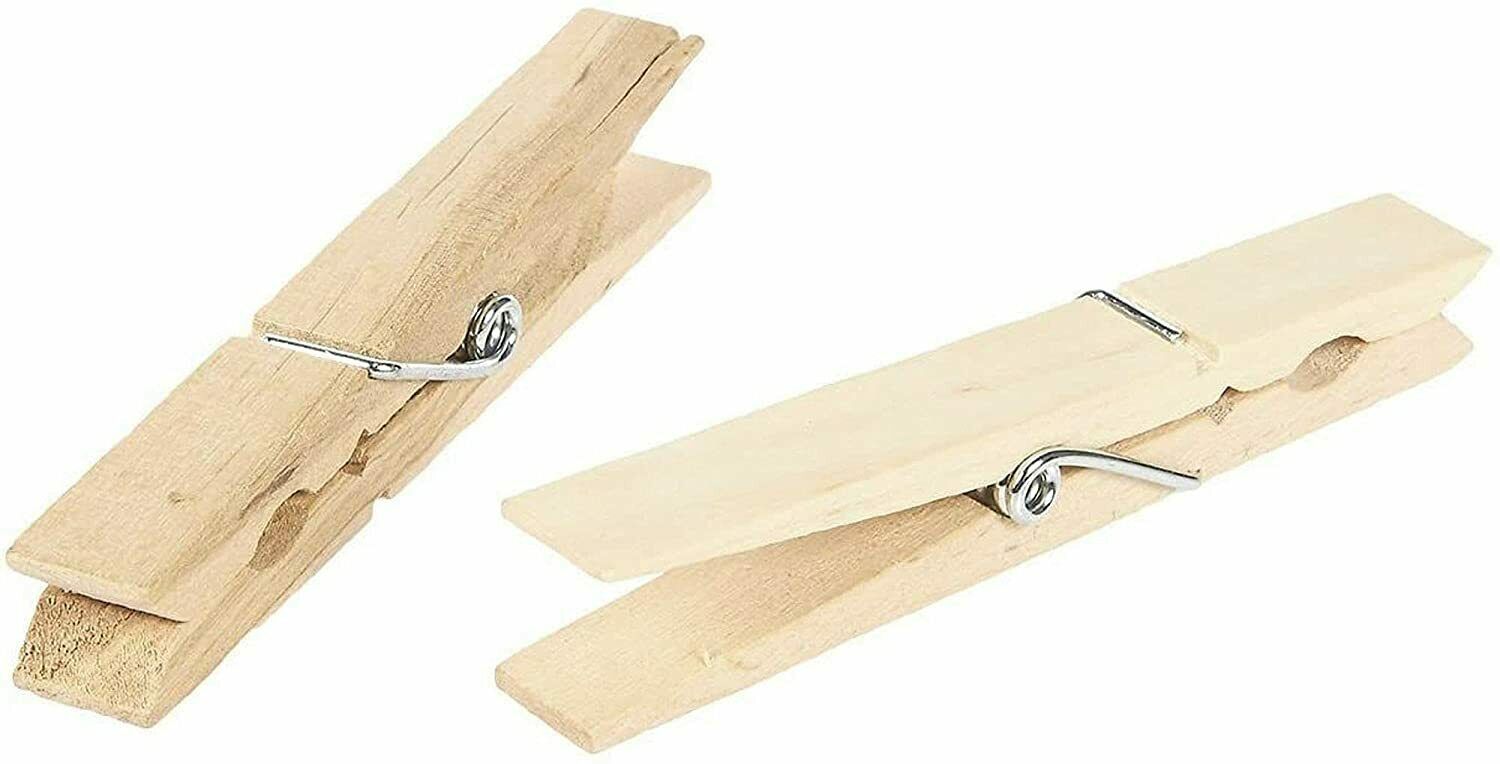 100 Pack Juvale Large Wooden Clothespins (4 X 0.5 Inches)