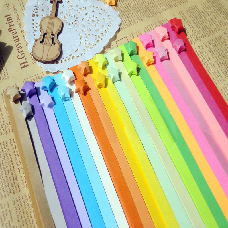 90 Pcs/bag Lucky Wish Star Origami Paper Strips Diy Crafts Gift Rainbow Colors