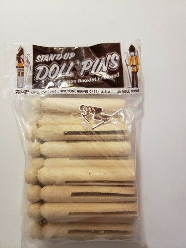 Forster Vintage 28 Wooden Doll Clothespins 3 & 3/4 Inch New Craft Project Pins