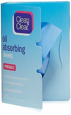Clean & Clear Oil Absorbing Sheets, Portable, Won't Smudge Makeup 50 Count Each