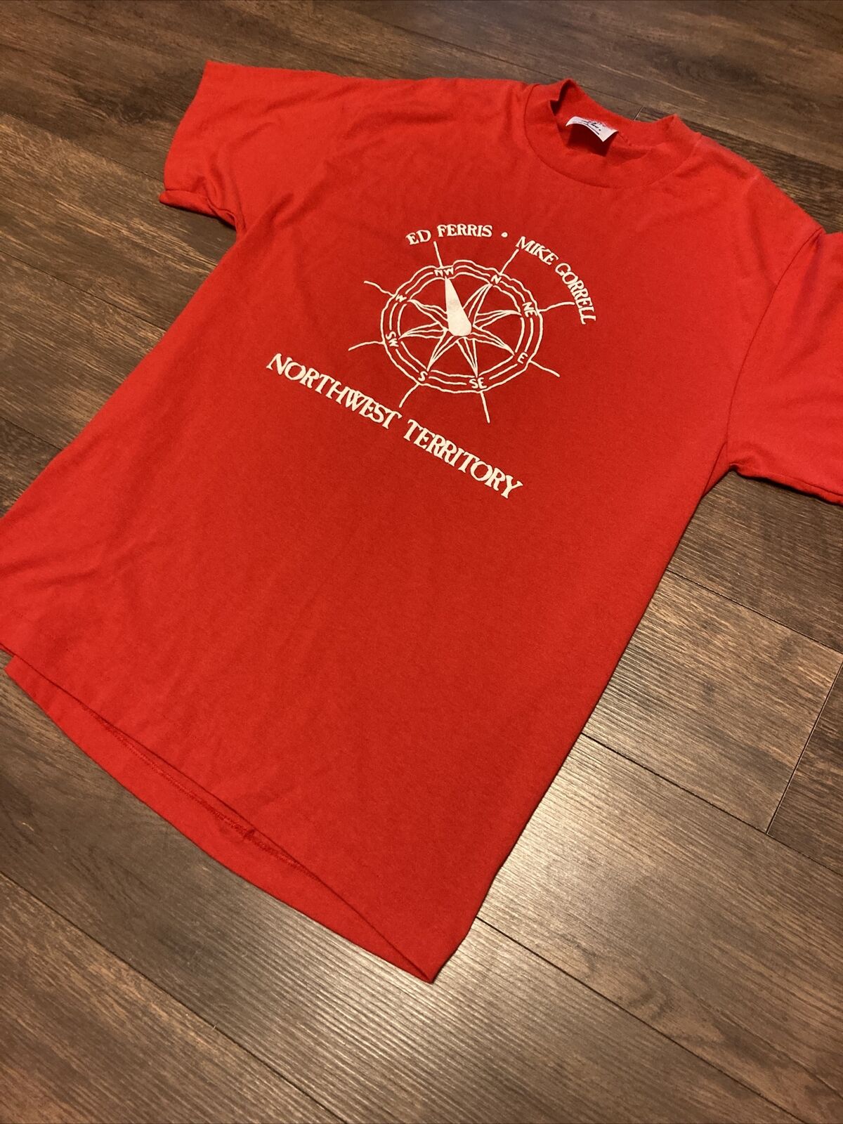 Ed Ferris Mike Gorrell And The Northwest Territory Vtg Red Bluegrass Shirt Large