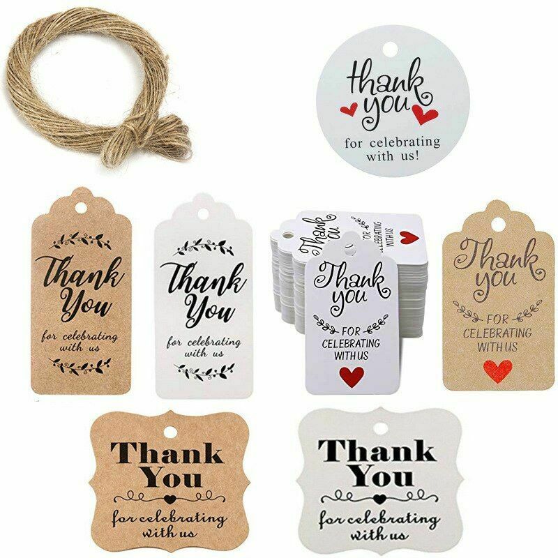 Handmade Signage Gift Labels Craft Tags Thank You Cake Toppers Decorations Card