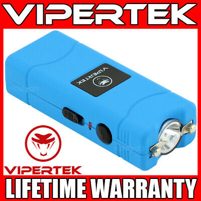 Vipertek Stun Gun Micro Mini Blue Vts-881 390 Bv Rechargeable Led Flashlight