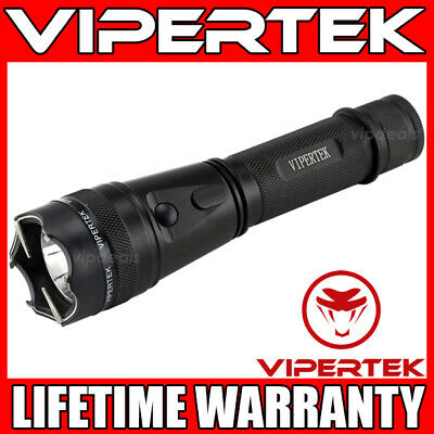 Vipertek Stun Gun Vts-195 - 500 Bv Metal Heavy Duty Rechargeable Led Flashlight